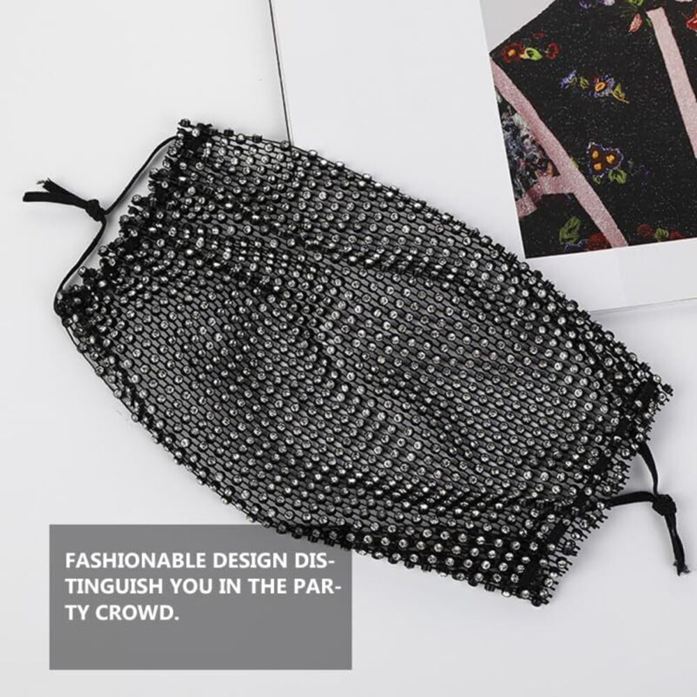 9789 1pc Novelty Fishnet Rhinestone Mask Mask Modeling Face Rhinestones - Picture 7 of 9